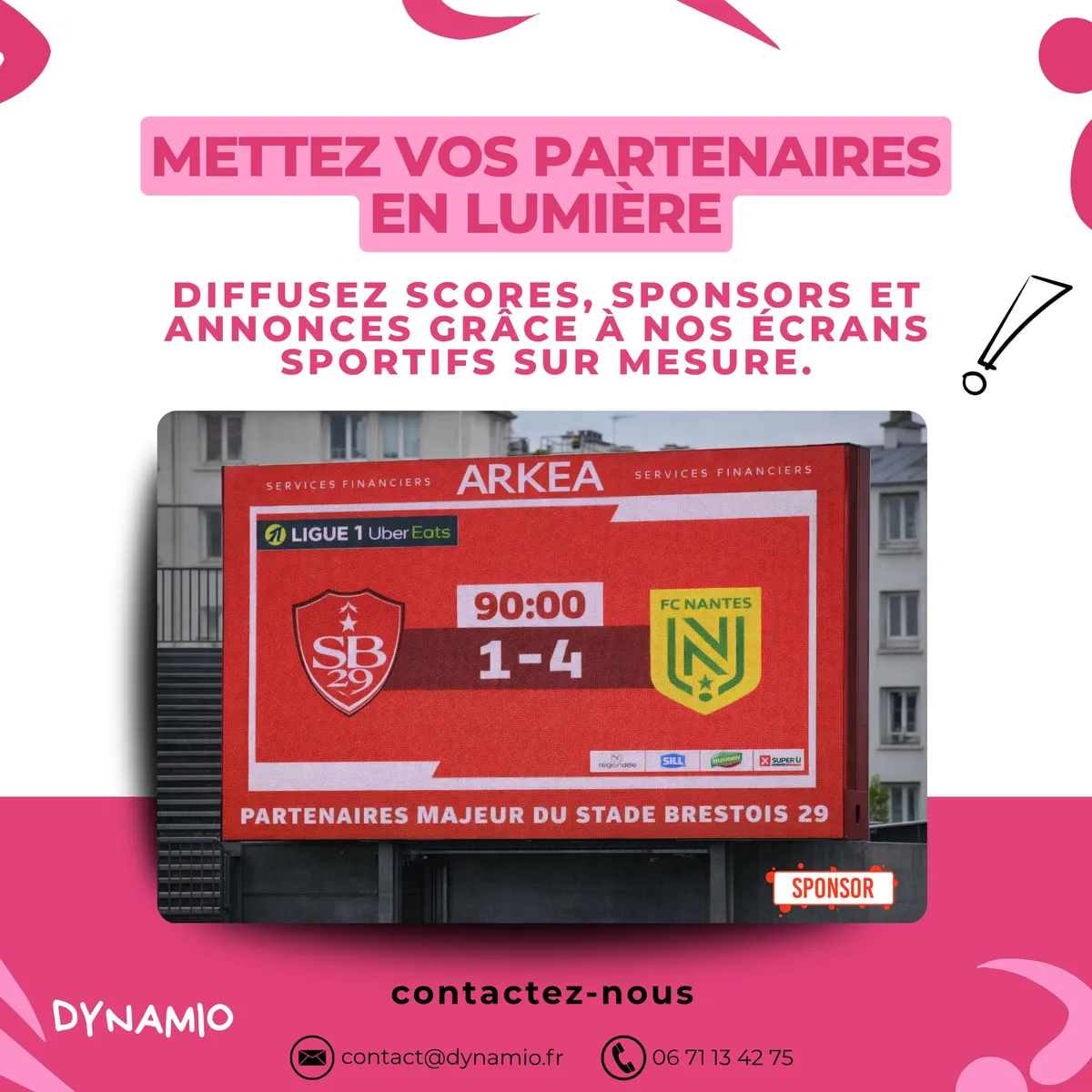 Publication Instagram DYNAMIO — installation d'écran LED en Normandie